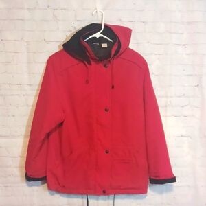 Womans Red Removable Hooded Jacket M